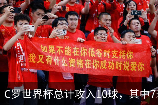 C罗世界杯总计攻入10球，其中7球是对阵小组垫底球队打进
